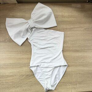 New Tabacaru Swim Milly Bow Swimsuit White Medium